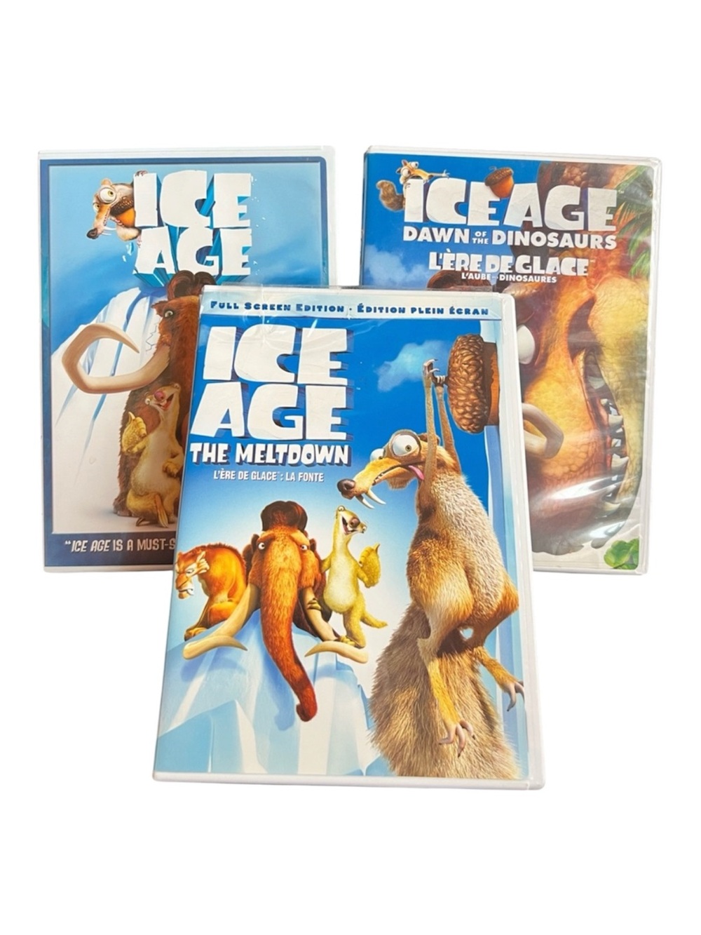 Ice Age DVD Lot Bundle Ice Age The Meltdown Dawn of the Dinosaurs Kids Movies